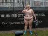 Активистка FEMEN устроила акцию возле посольства США