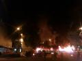 На Майдане ночью сгорела баррикада