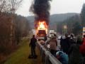 В Чехії згорів автобус с Закарпаття