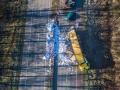 Под Киевом перевернувшаяся фура перекрыла часть Житомирской трассы: фото с высоты