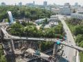 Как выглядит с высоты строительство «моста Кличко» в Киеве за три недели до открытия 