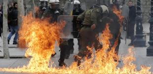 Пламенные пенсионные протесты в Греции