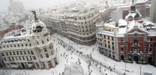 Мадрид засипало снігом
