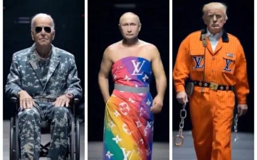 Путін у сукні, а Трамп у наручниках: мережу порвало відео модного показу, створеного ШІ