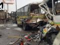 В Подмосковье самосвал протаранил колонну военных автобусов, есть погибшие