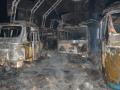 На автобазе в с. Николаевка сгорели 9 автобусов и 8 грузовиков 