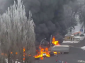 Страшное ДТП с фурой в Киеве: несколько авто загорелись