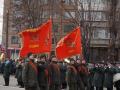 В Кривом Роге прошел парад Нацгвардии с советскими флагами 
