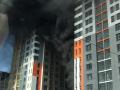 В Киеве масштабный пожар охватил новую многоэтажку