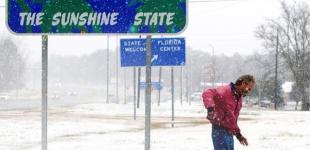 Во Флориде впервые за 28 лет выпал снег