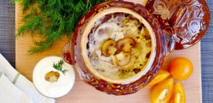 Картопляні деруни з грибами у горщику