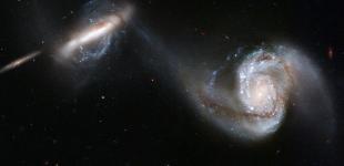 “Хаббл” обнаружил великолепную пару взаимодействующих галактик