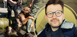 Знесилений собака обіймає ногу рятувальника: фотограф Данило Павлов розповів історію знімка з Херсона, який облетів увесь світ