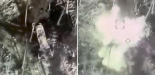 Українські військові показали, як Bayraktar спалив ворожий 