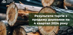 На загальних аукціонах з продажу деревини на 4 квартал 2024 року реалізовано 80% деревини