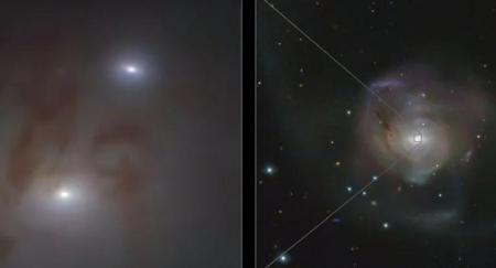 Найдена самая близкая пару сверхмассивных черных дыр из обнаруженных