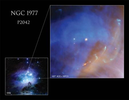 Hubble показав струмінь плазми «новонародженої» зірки у сузір'ї Оріон