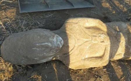 Фермер випадково знайшов у землі статую VI століття