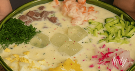 Окрошка з телятиною і креветками: оригінальний рецепт