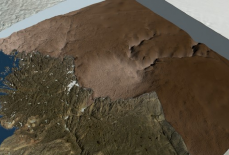 Гигантский кратер нашли подо льдом Гренландии
